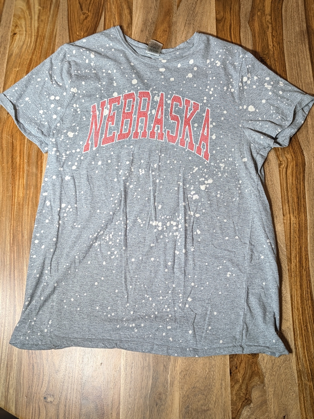 Gameday Couture Nebraska Bleached Splatter Short Sleeve Tee Size M